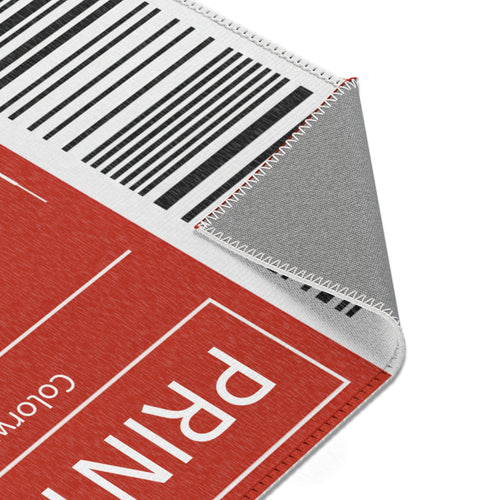 "Designed by You"  —  Sneaker Box Label Custom Area Rug